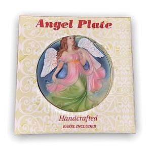 Pink and Green Handcrafted Angel Plate